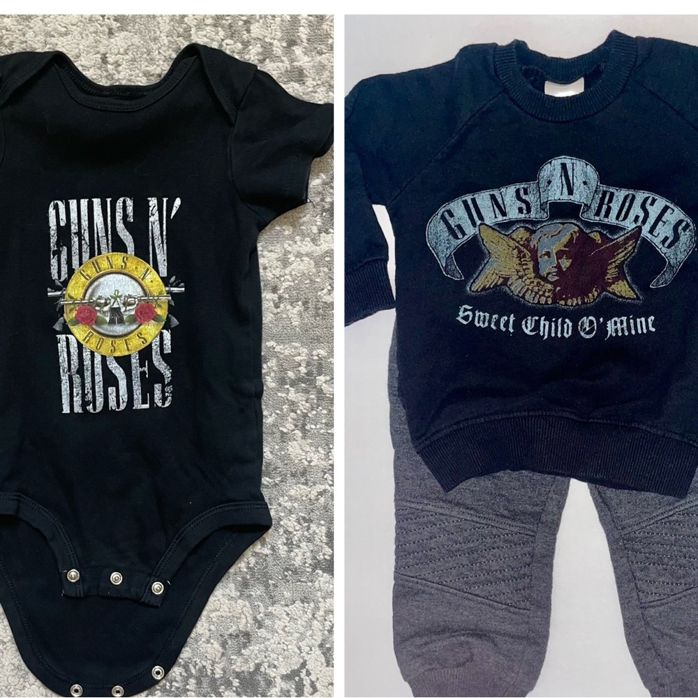 Guns N' Roses 12M Bundle: Onesie + Sweatshirt w/ Pant Set